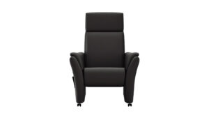 Relaxsessel Arima H - Relaxfunktion (motorisch) und Kopfteil verstellbar, Leder, Schwarz