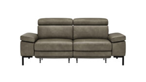 Sofa Hudson - 2,5-Sitzer, inkl. Relaxfunktion (motorisch) und Kopfteil/Armlehnen verstellbar, Leder, Braungrün