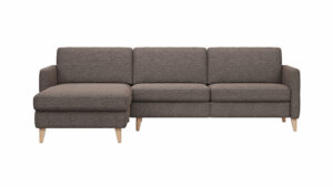 Ecksofa Arima - Longchair links, 2,5-Sitzer, Stoff, Taupe