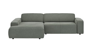 Ecksofa Denver -  Longchair links mit 2-Sitzer, inkl. Sitzvorzug (motorisch), Stoff, Grau