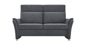 Sofa Arima H - 2-Sitzer inkl. Armlehne/ Kopfteil verstellbar und Relaxfunktion (motorisch), Stoff, Steingrau