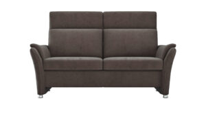 Sofa Arima H - 2-Sitzer inkl. Armlehne/ Kopfteil verstellbar und Relaxfunktion (motorisch), Stoff, Dunkelbraun