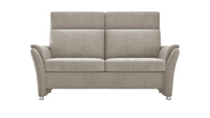 Sofa Arima H - 2-Sitzer inkl. Armlehne/ Kopfteil verstellbar und Relaxfunktion (motorisch), Stoff, Beige