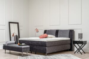 Boxspringbett Kopio - Liegefläche ca. 180 x x200 cm, Stoff, Grau