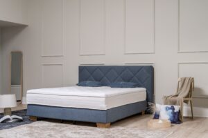 Boxspringbett Taja - Liegefläche ca. 180 x 200 cm, Stoff, Graublau