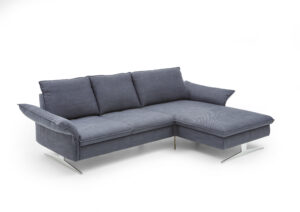Ecksofa EM Marseille - 2,5-Sitzer mit Longchair rechts, Stoff, Navy