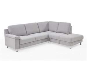 Ecksofa EM Athen - 2,5-Sitzer mit Ecke rechts, Stoff, Hellgrau