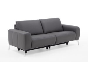Sofa EM Venedig - 3-Sitzer inkl. Relaxfunktion motorisch, Leder, Graubraun