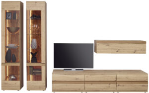 Wohnwand EM Turin - Alteiche Nachbildung