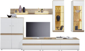 Wohnwand EM Turin - Alteiche, Tonweiß