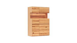 Highboard Hillsboro - inkl. Beleuchtung, Buche/Kernbuche natur, geölt
