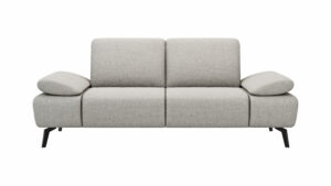 Sofa Theodor – 2,5-Sitzer inkl. Armlehne/Sitztiefe verstellbar, Stoff, Beige