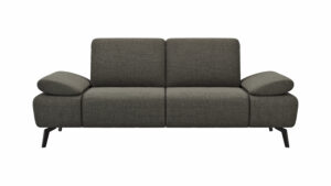 Sofa Theodor – 2,5-Sitzer inkl. Armlehne/Sitztiefe verstellbar, Stoff, Dunkelbraun