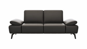 Sofa Theodor – 2,5-Sitzer inkl. Armlehne/Sitztiefe verstellbar, Leder, Duneklbraun