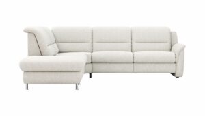 Ecksofa Cornella Classic - 2-Sitzer mit Ecke links, Stoff, Creme