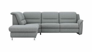 Ecksofa Cornella Classic - 2-Sitzer mit Ecke links, Stoff, Grau
