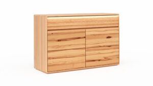 Sideboard Hillsboro - inkl. Beleuchtung, Buche/Kernbuche natur, geölt