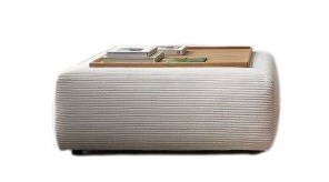 Hocker Elementos - Stoff, Weiß