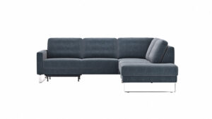 Ecksofa Anna - 2,5-Sitzer mit Ecke rechts, inkl. Relaxfunktion (motorisch), Stoff, Indigo