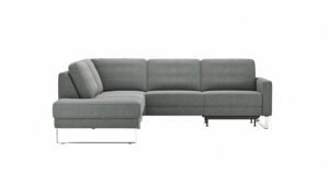 Ecksofa Anna - Ecke links mit 2,5-Sitzer, inkl. Relaxfunktion (motorisch), Stoff, Grau