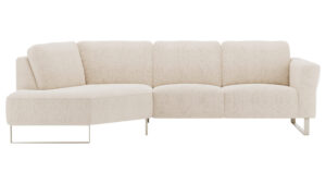 Ecksofa Leona - Ecke mit 2,5-Sitzer rechts, Stoff, Creme