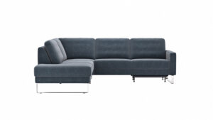 Ecksofa Anna - Ecke links mit 2,5-Sitzer, inkl. Relaxfunktion (motorisch), Stoff, Indigo