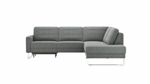 Ecksofa Anna - 2,5-Sitzer mit Ecke rechts, inkl. Relaxfunktion (motorisch), Stoff, Grau