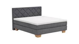Boxspringbett Taja - Liegefläche ca. 180x200 cm, Stoff, Dunkelgrau