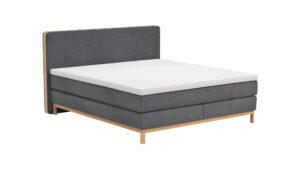 Boxspringbett Odense - Liegefläche ca. 180x200 cm, Stoff, Dunkelgrau