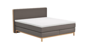 Boxspringbett Odense - Liegefläche ca. 180x200 cm, Stoff, Taupe
