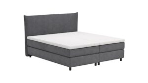 Boxspringbett Hatu - Liegefläche ca. 180x200 cm, Stoff, Dunkelgrau