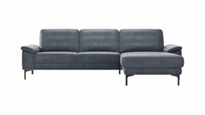 Ecksofa Anna - 2,5-Sitzer mit Longchair rechts, Relaxfunktion/Sitzvorzug motorisch, Stoff, Stahl