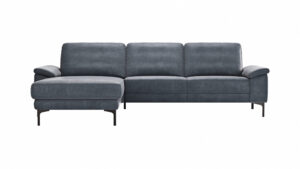Ecksofa Anna - Longchair links mit 2,5-Sitzer, Relaxfunktion,Sitzvorzug motorisch, Stoff, Stahl