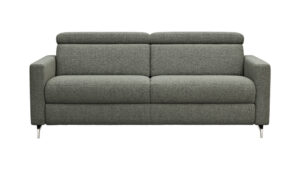 Sofa Paulina - 2,5-Sitzer, Kopfteil verstellbar, Stoff, Khaki