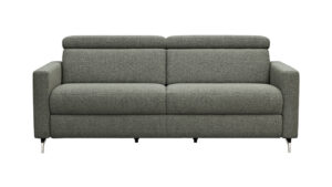Sofa Paulina - 2,5-Sitzer, Kopfteil verstellbar, Sitzvorzug motorisch, Stoff, Khaki