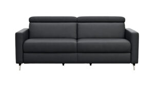 Sofa Paulina - 2,5-Sitzer, Kopfteil verstellbar, Sitzvorzug motorisch, Leder, Schwarz