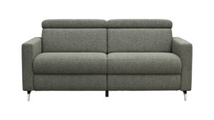 Sofa Paulina - 2-Sitzer, Kopfteil verstellbar, Relaxfunktion motorisch, Stoff, Khaki