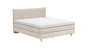 Boxspringbett Aspö - Liegefläche ca. 180x200 cm, Stoff, Ecru