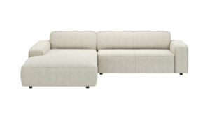 Ecksofa Denver - Longchair links mit 2,5-Sitzer, Stoff, Natur