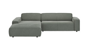 Ecksofa Denver - Longchair links mit 2,5-Sitzer, Stoff, Grau