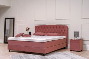 Boxspringbett Capon - Liegefläche ca. 180x200 cm, Stoff, Altrosa