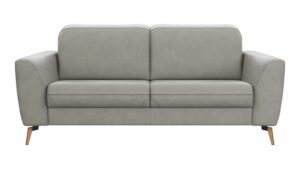 Sofa Tulsa KV - 2,5-Sitzer, inkl. Kopfteilverstellung, Leder, Graubeige