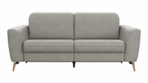 Sofa Tulsa KV - 2,5-Sitzer, inkl. Relaxfunktion und Kopfteilverstellung (motorisch), Leder, Graubeige