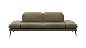 Sofa Elena - 2-Sitzer, Kopfteil/Armlehne verstellbar, Leder, Olive