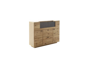 Highboard EM Novalja - mit Beleuchtung, Wildeiche teilmassiv