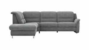 Ecksofa Cornella Plus - Ecke und Abschlussteil mit 2-Sitzer rechts, Stoff, Anthrazit