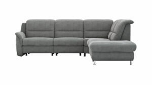 Ecksofa Cornella Plus - 2-Sitzer mit Ecke und Abschlussteil rechts inkl. Relaxfunktion (motorisch) und Kopfteilverstellung, Stoff, Anthrazit