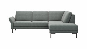 Ecksofa Rockport A - 2,5-Sitzer mit Ecke rechts inkl. Armlehne klappbar, Stoff, Eisblau