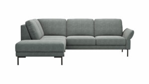 Ecksofa Rockport A - Ecke links mit 2,5-Sitzer rechts, inkl. Armlehne verstellbar, Stoff, Eisblau