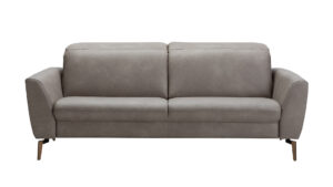 Sofa Tulsa KV - 3-Sitzer, inkl. Kopfteilverstellung, Leder, Graubeige